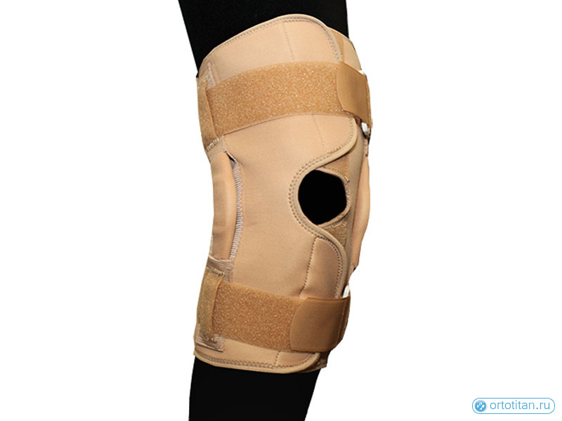 Бандаж на коленный сустав фиксирующий с ребрами жёсткости и отверстием разъемный BKFO C1KN-503